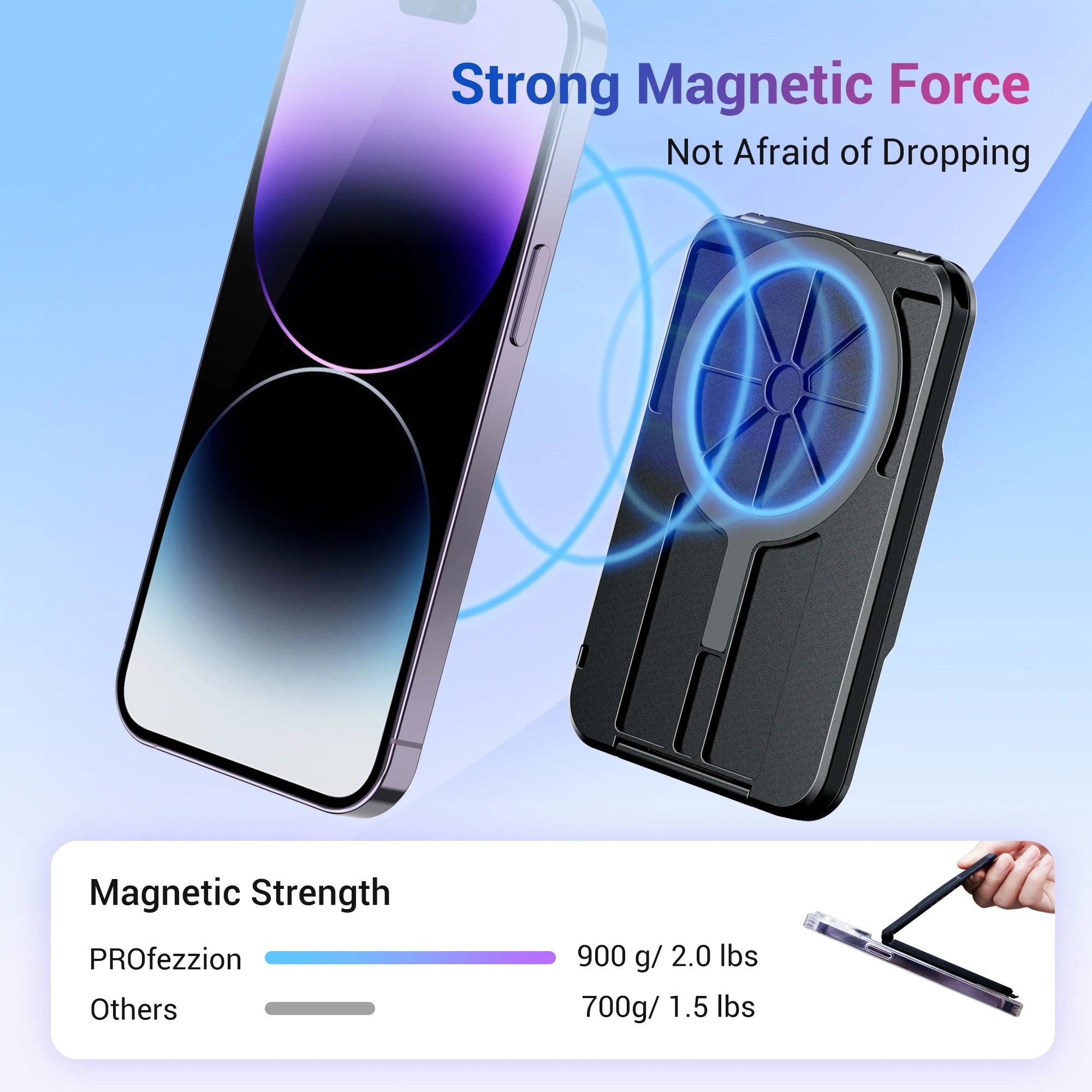 Magnetic Wallet &Card Holder with RFID Blocking Function for iPhone 17 16 15 14 Pro/ Pro Max/13 Pro Max/13 12 Pro MagSafe Wallet