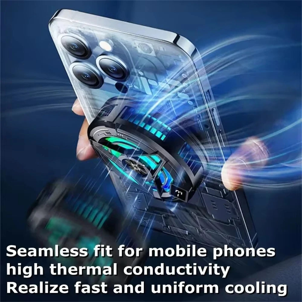 FANGTUOSI Magnetic Phones Cooler Back-Clip 2 in 1 Game Cooler Semiconductor Fast Phone Cooling Fan for IOS Android Phone