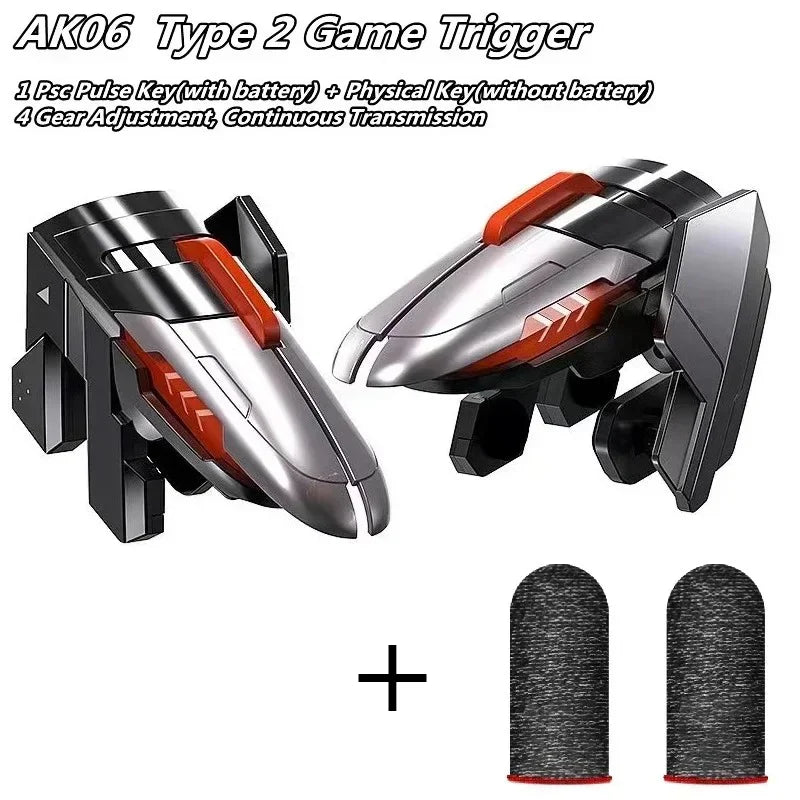 6 Finger Mobile Phone ABS Game Trigger AK06 for PUBG Aim  Shooting L1 R1 Alloy Key Button for IOS Android NEW Gamepad Controller