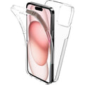 360° Full Body Cover Phone Case For iPhone 16 15 14 13 12 11 Pro Max Mini Plus Clear Hybrid Hard Cover Silicone Soft Shell Slim