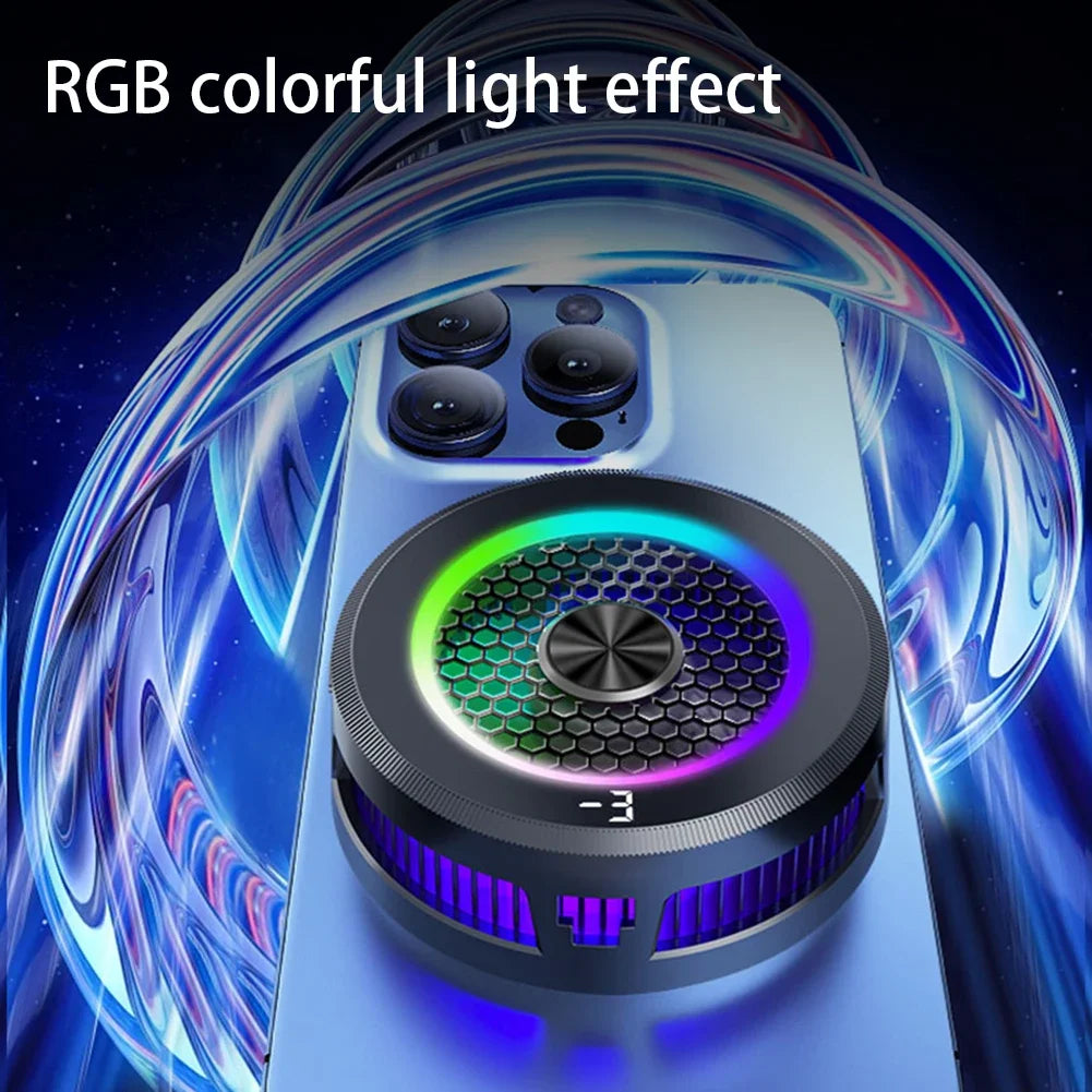 Magnetic & Back-clip Phone Cooler 15W Mobile Gaming Cooling Fan Cooler Mobile Phone Radiator for Android Iphone PUBG Game Cooler