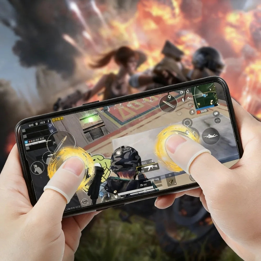 Mobile Gaming Finger Sleeves, Breathable Anti-Sweat Fingertips, Highly Sensitive for PUBG & Mobile Games