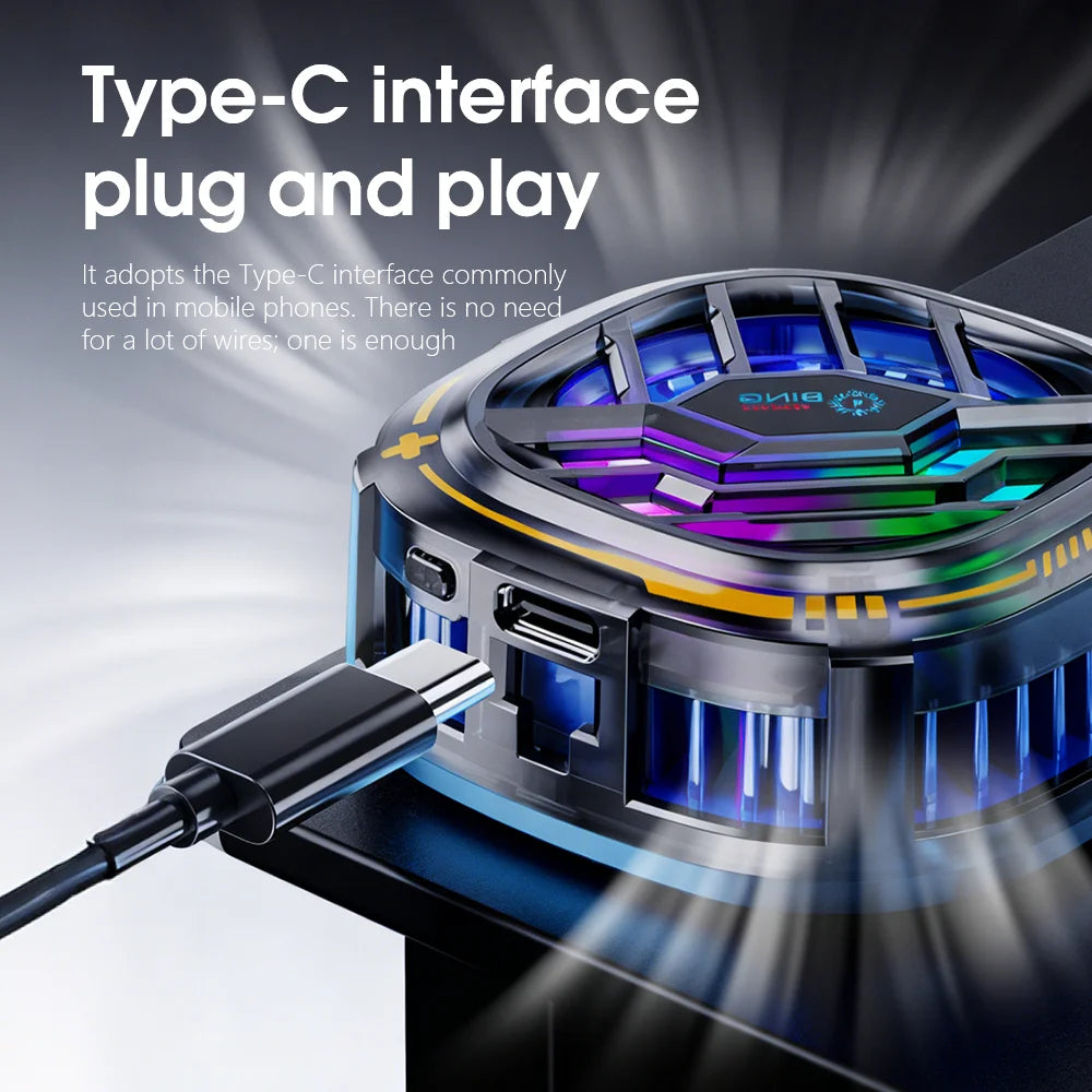 2-in-1 Magnetic Mobile Phone Cooler Back-Clip Game Live Cooler Semiconductor Cooling Fan for IOS Android Smart Phone Radiator