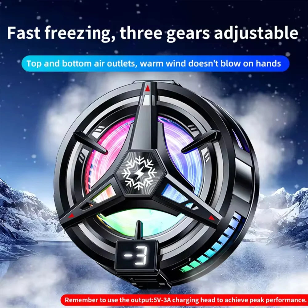 Magnetic Phone Cooler for Gaming with RGB Light - Semiconductor Cooling Fan Compatible with iPhone Magsafe Android & iPad