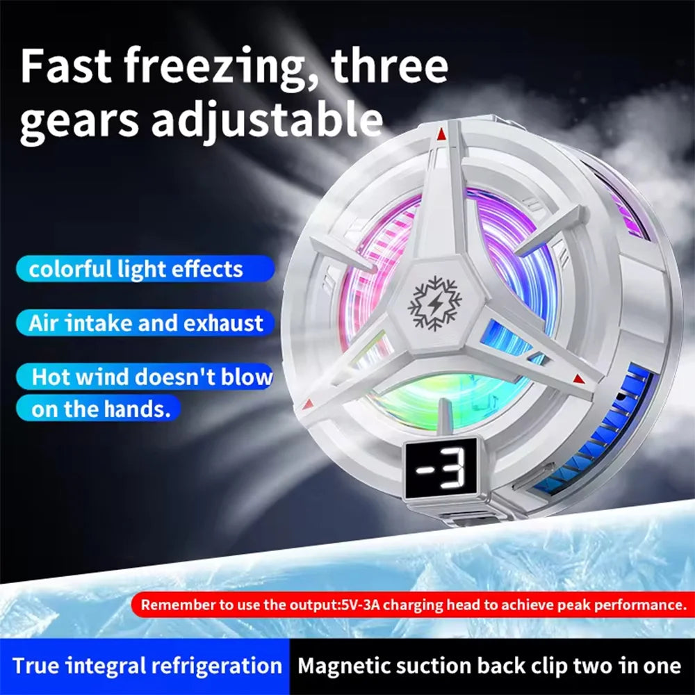 Magnetic Phone Cooler for Gaming with RGB Light - Semiconductor Cooling Fan Compatible with iPhone Magsafe Android & iPad