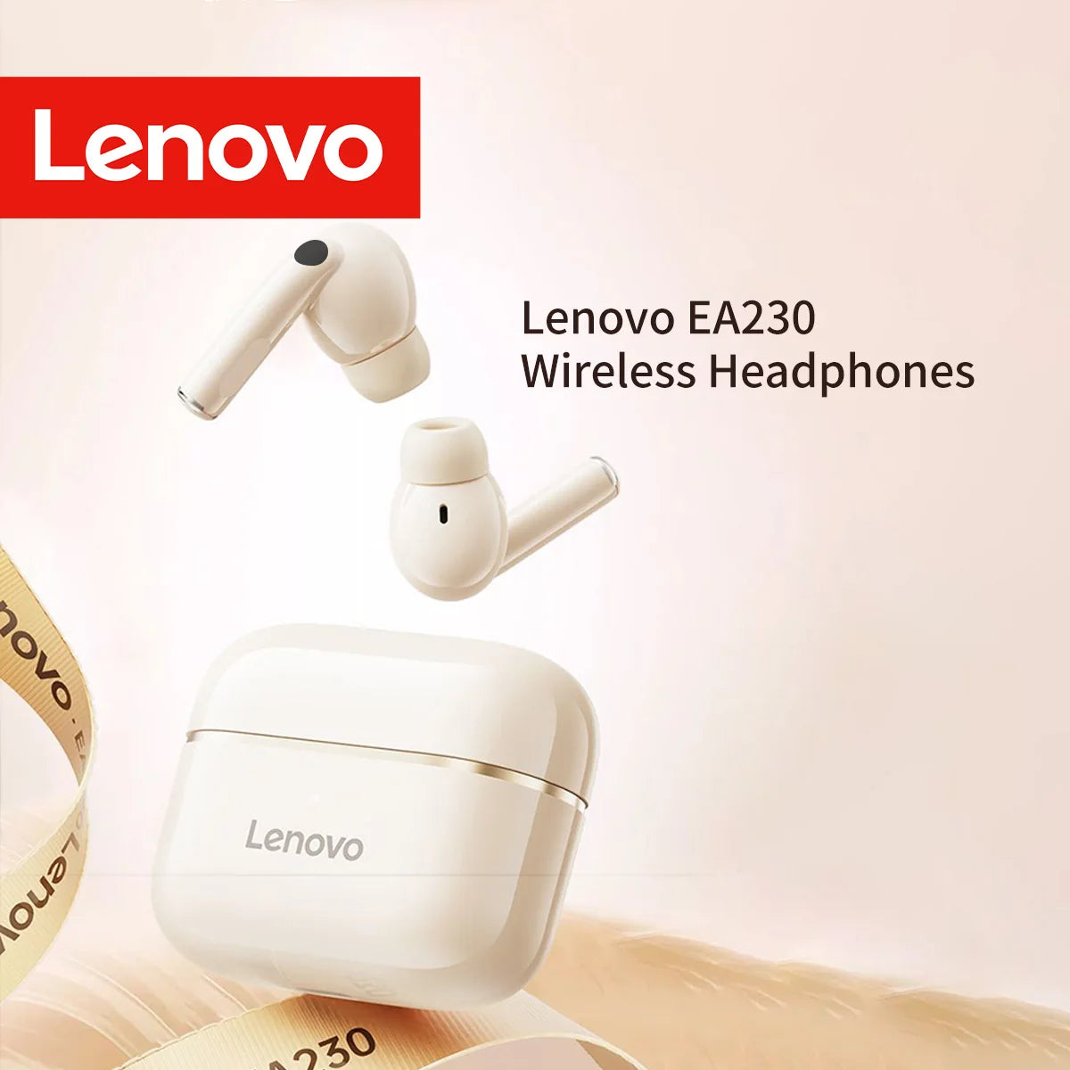 Lenovo Wireless Earbuds BT5.4 Low Latency HD Call with Noise Reduction Long Standby Ergonomic Human-Ear Design