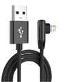 90 Degree USB Cable For iPhone 14 13 12 11 Pro Max X XR 6s 7 8 Plus 2m 3m Lead Mobile Phone Fast Charging Cord Data Charger Wire