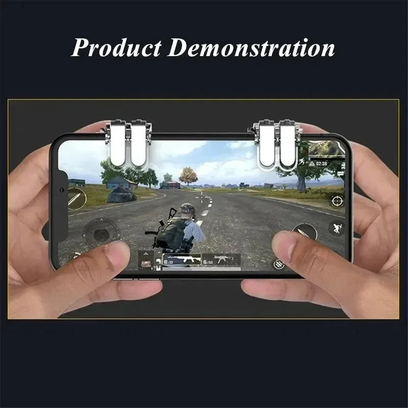 W6 Mobile Phone Game Trigger 6 Finger Aim Shooting Free Fire L1R1 ABS Key Button Gaming Joystick Controller for IOS Android PUBG