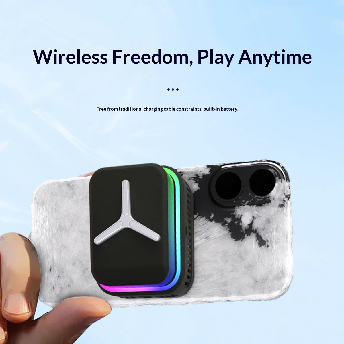 15W Strong Cooling Semiconductor Mobile Phone Radiator Cooler Fan Magnetic Back Clamp   RGB Lighting Radiator for Phones Gaming
