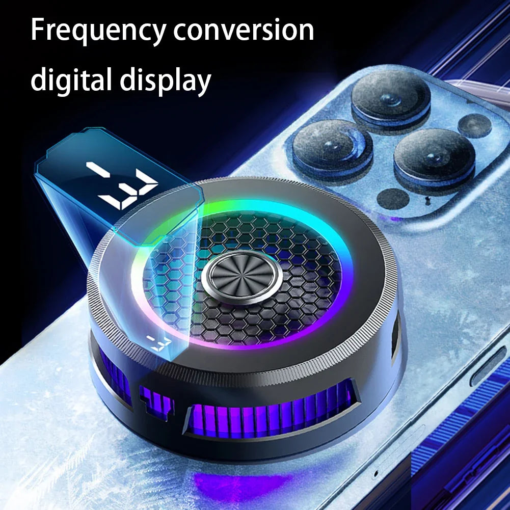 Magnetic & Back-clip Phone Cooler 15W Mobile Gaming Cooling Fan Cooler Mobile Phone Radiator for Android Iphone PUBG Game Cooler