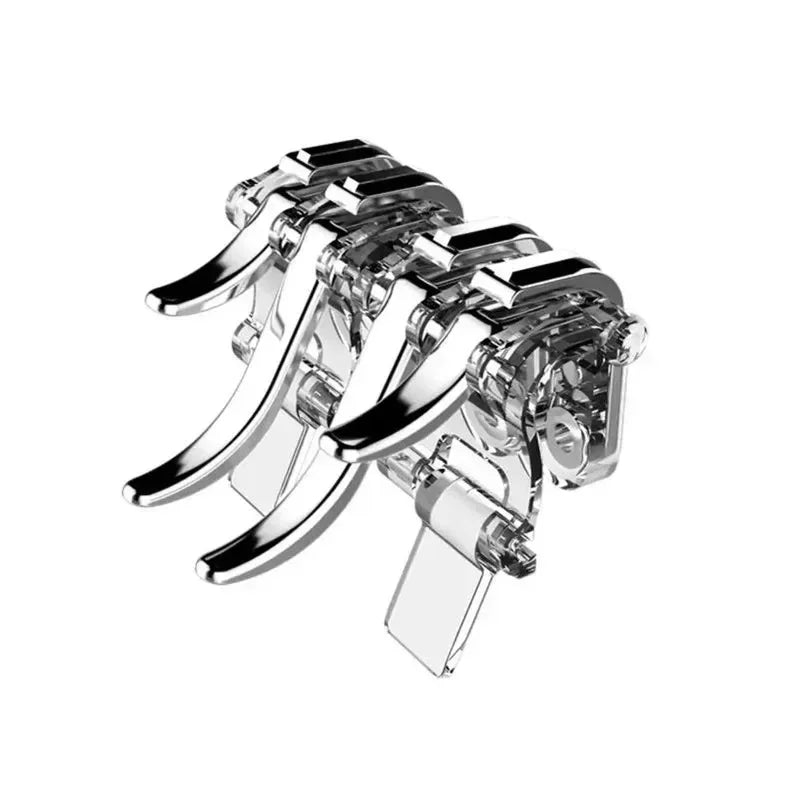 W6 Mobile Phone Game Trigger 6 Finger Aim Shooting Free Fire L1R1 ABS Key Button Gaming Joystick Controller for IOS Android PUBG