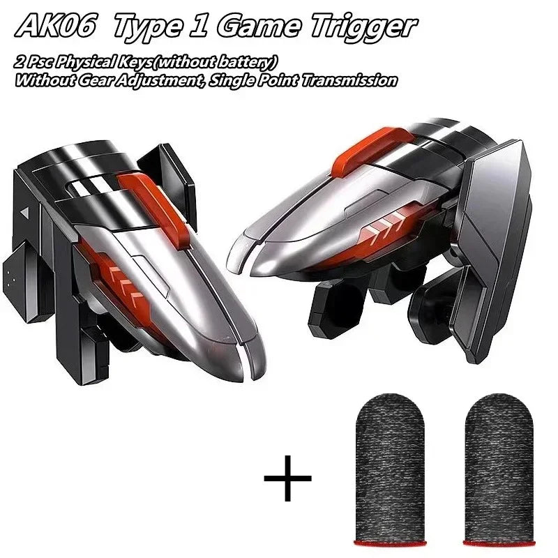 6 Finger Mobile Phone ABS Game Trigger AK06 for PUBG Aim  Shooting L1 R1 Alloy Key Button for IOS Android NEW Gamepad Controller