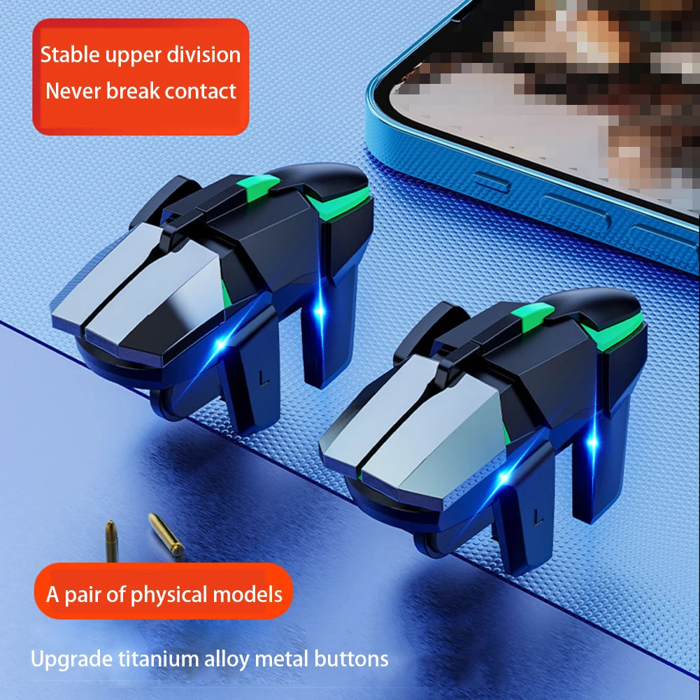 2pcs Mobile Game Trigger For PUBG Phone Gaming 6 Finger Trigger Sensitive Shoot Phone Game Trigger L1R1 Aim Keys Game Controller