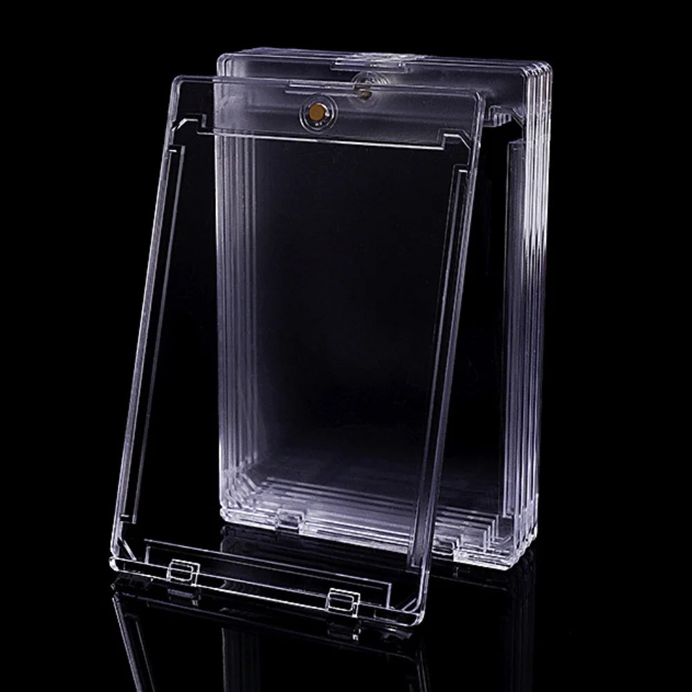 10PCS Magnetic Cards Holder 35PT Hard Plastic Storage Boxes Uv-Resistant Acrylic Card Holders for Collectors Display Box
