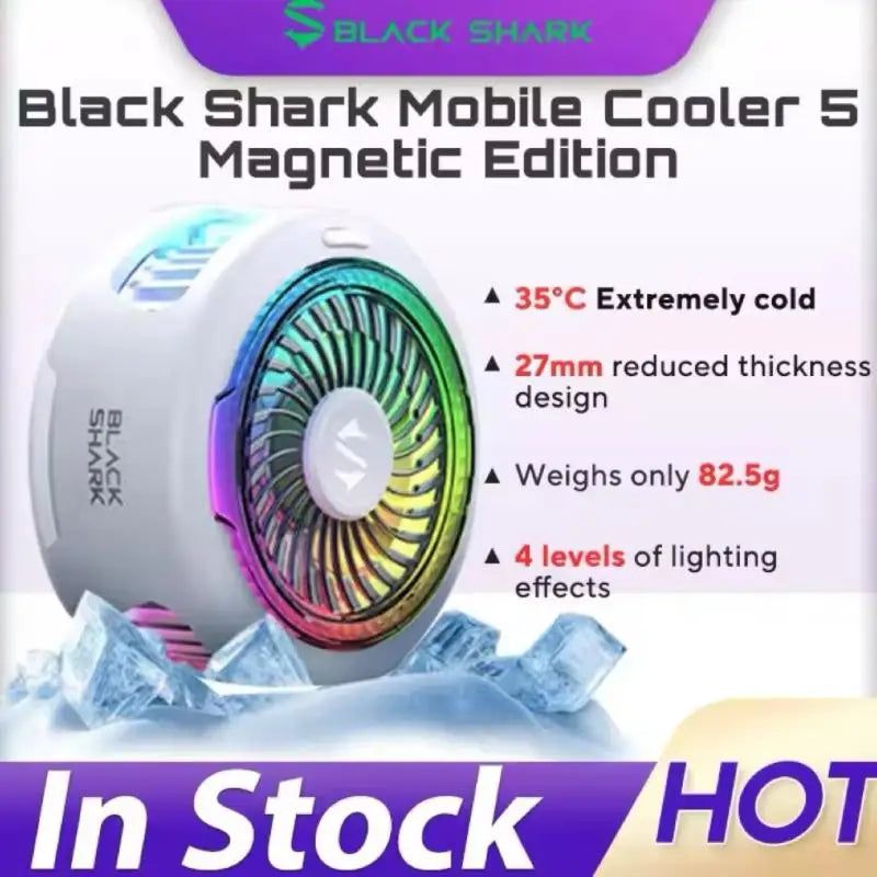 Black Shark 5 Magnetic Cooling Fan For Quick Cooling Mobile Phone Bback Dlip Semiconductor Powerful Cooler Gaming Accessories