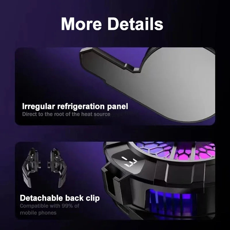 SL33 Mobile Phone Semiconductor Cooler "6"Shaped Semiconductor Cooling Fan Radiator for IOS Android Back-clip Magnetic Heat Sink