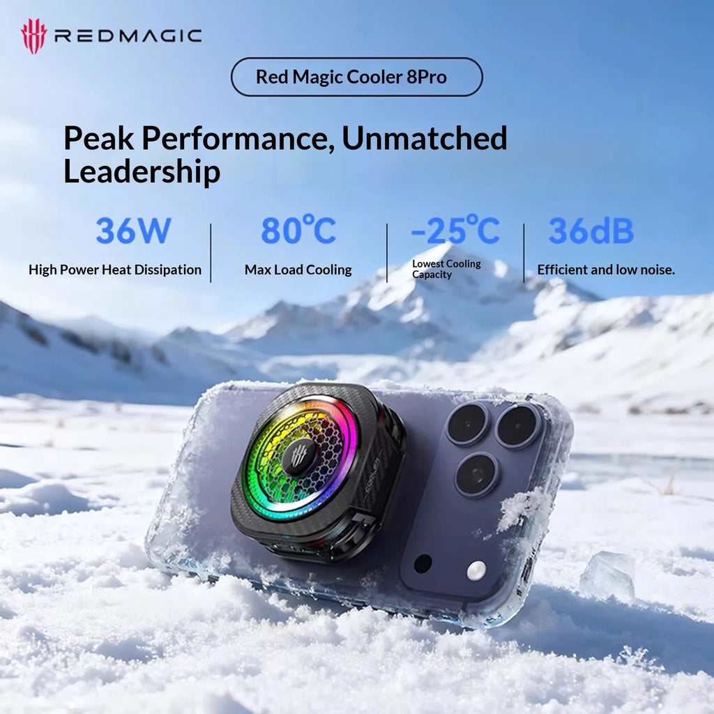 New Redmagic 8pro Magnetic Back Clip Phone Cooler Semiconductor Cooling For Phone Black Shark Flydigi Gaming Live Streaming