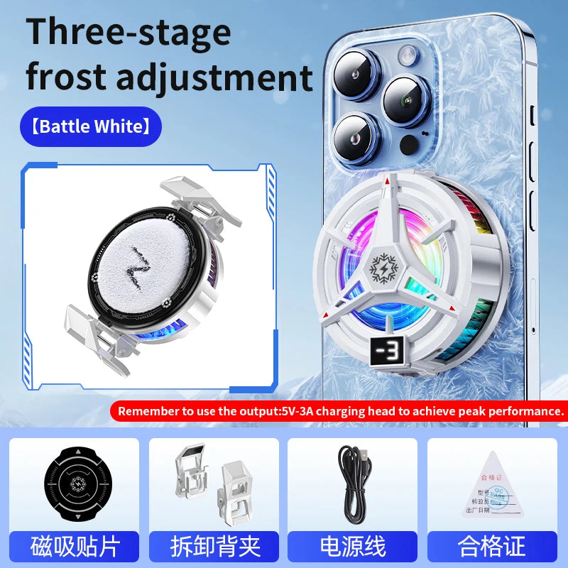 Magnetic Cell Phone Cooler for Gaming,Portable Mobile Phone Cooling Fan ,Cellphone Radiator for iPhone Magnetic Series/Android/