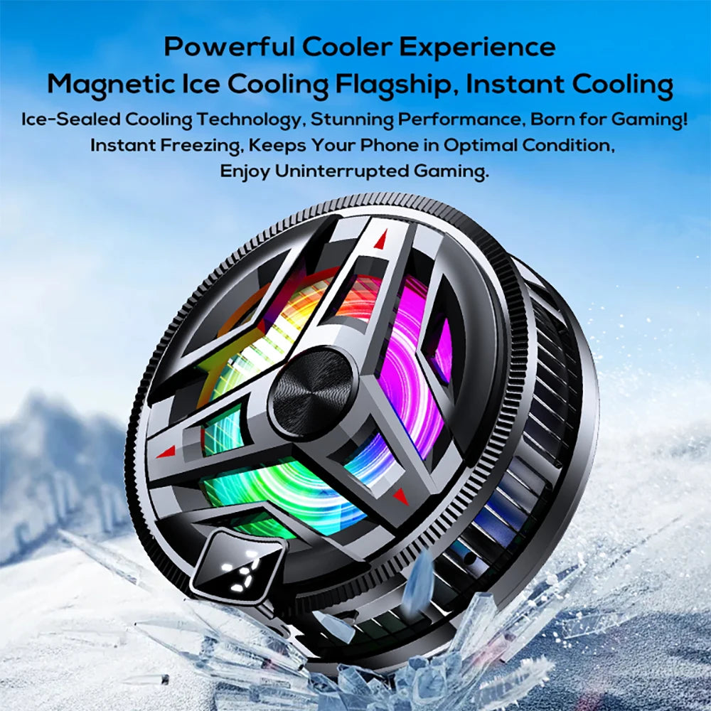 Magnetic Semiconductor Phone Cooler 3 Levels Temperature Control Radiator With RGB Lights Smartphones Universal Accessories