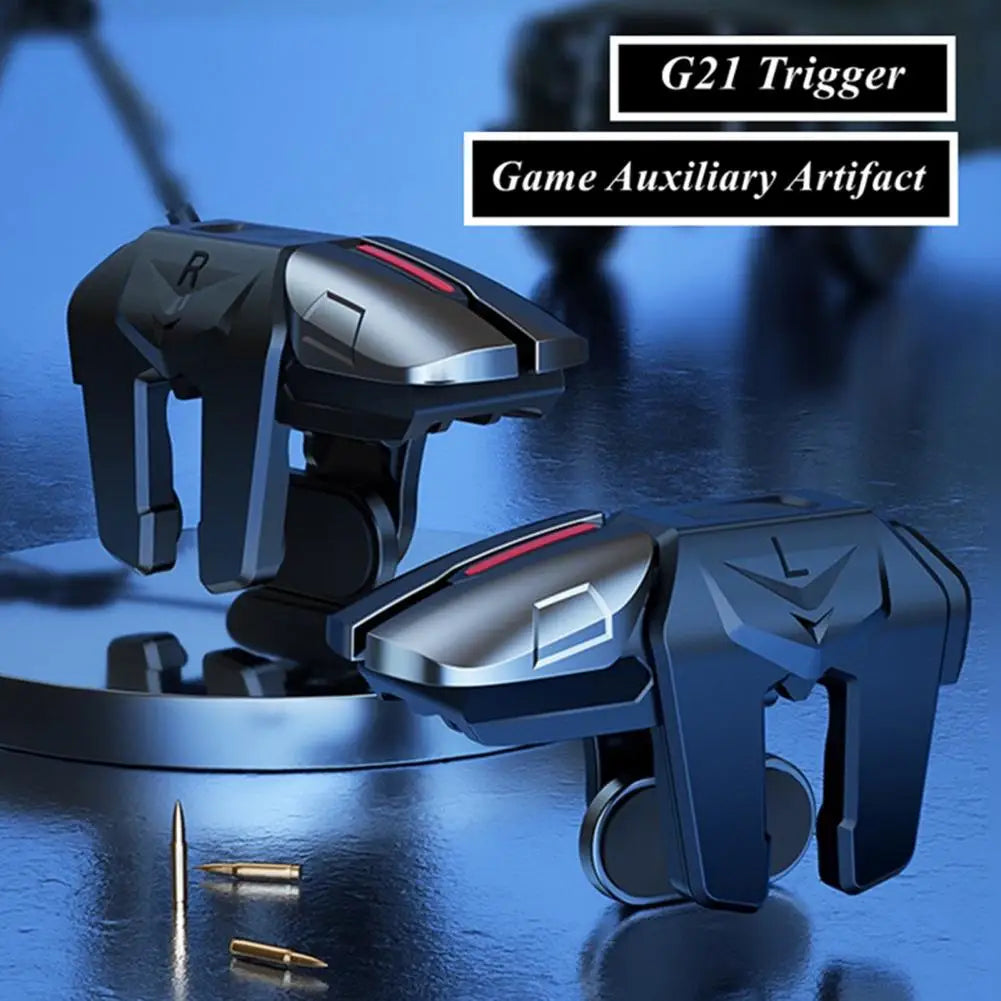 Convenient Mobile Game Triggers Six-finger Linkage Non-slip Game Joysticks Clip Design Mobile Gaming Controller Triggers