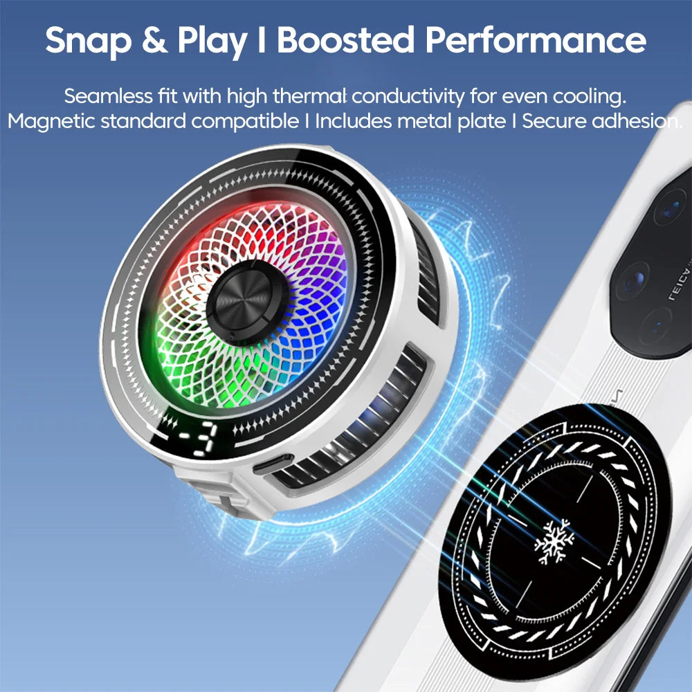 Magnetic Mobile Phone Cooler Portable Phone Semiconductor Radiator RGB Fast Cooling Phone Cooler For Gaming Back Clip Cool Heat
