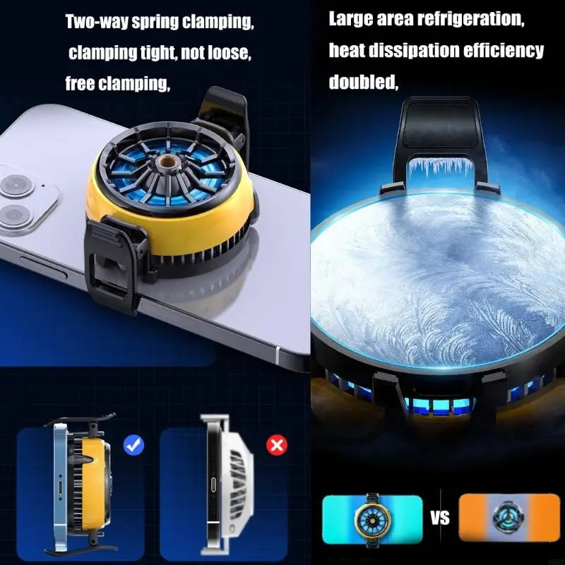 Phone Semiconductor Heatsink Cellphone Coolers ,Cellphone Radiator with LED Light Clip On Smartphone Radiator