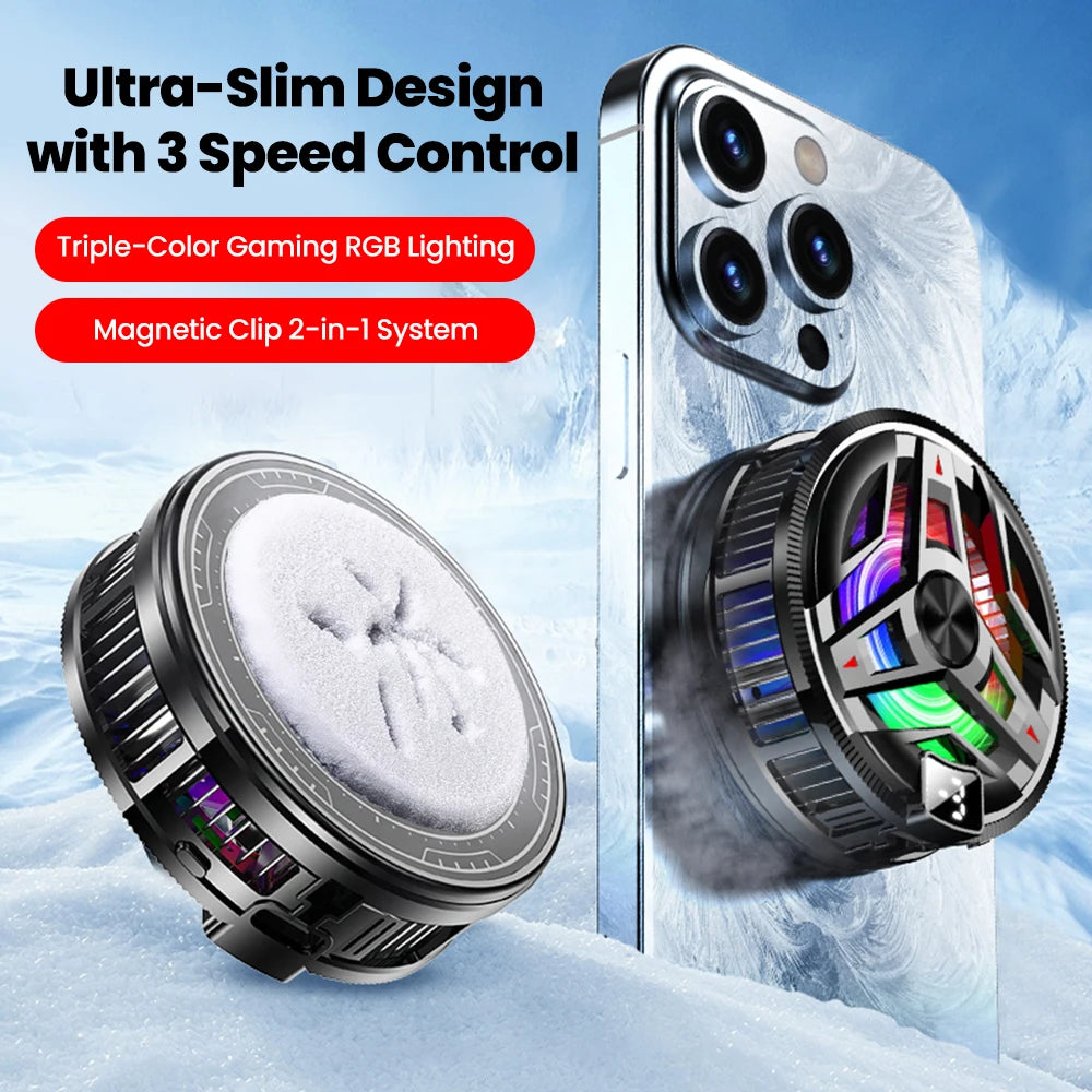 Magnetic Semiconductor Phone Cooler 3 Levels Temperature Control Radiator With RGB Lights Smartphones Universal Accessories