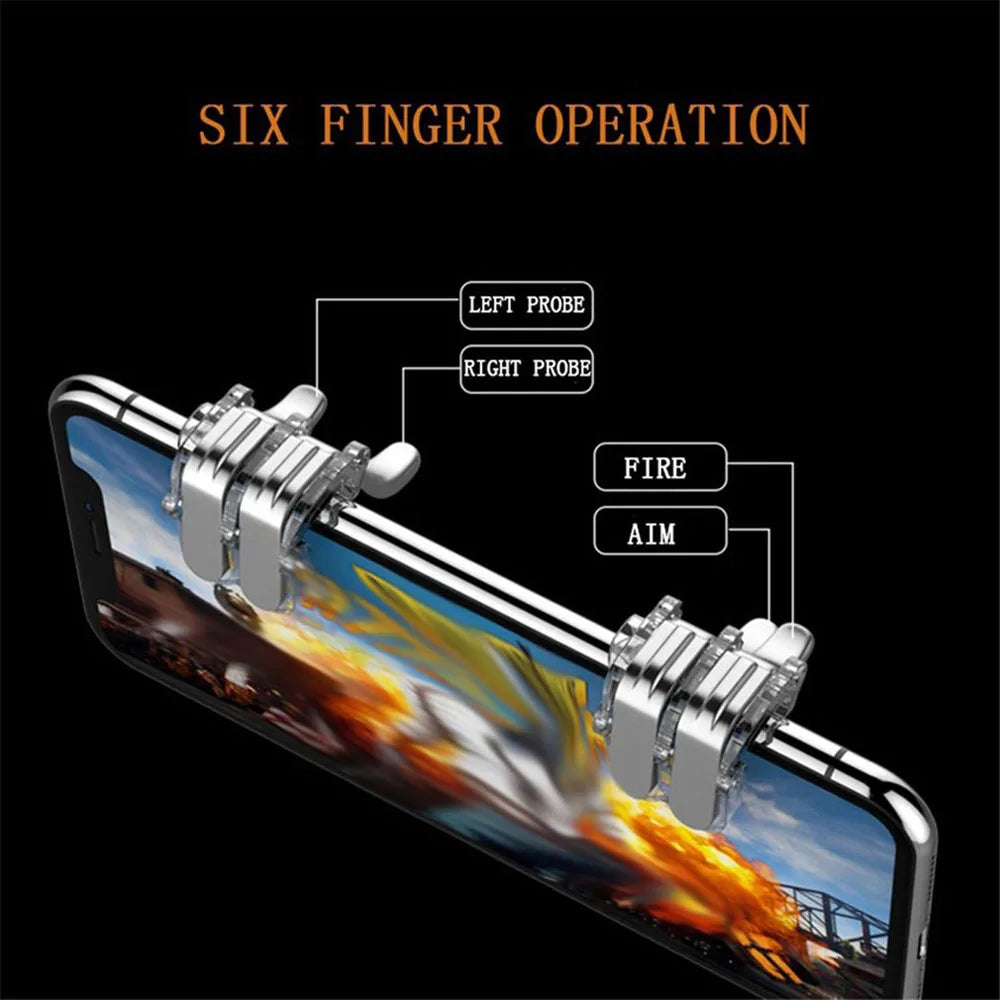 1 Pair Metal Smartphone Mobile Gaming Trigger For PUBG Mobile Gamepad Fire Aim Button L1R1 Key PUBG Controller Triggers