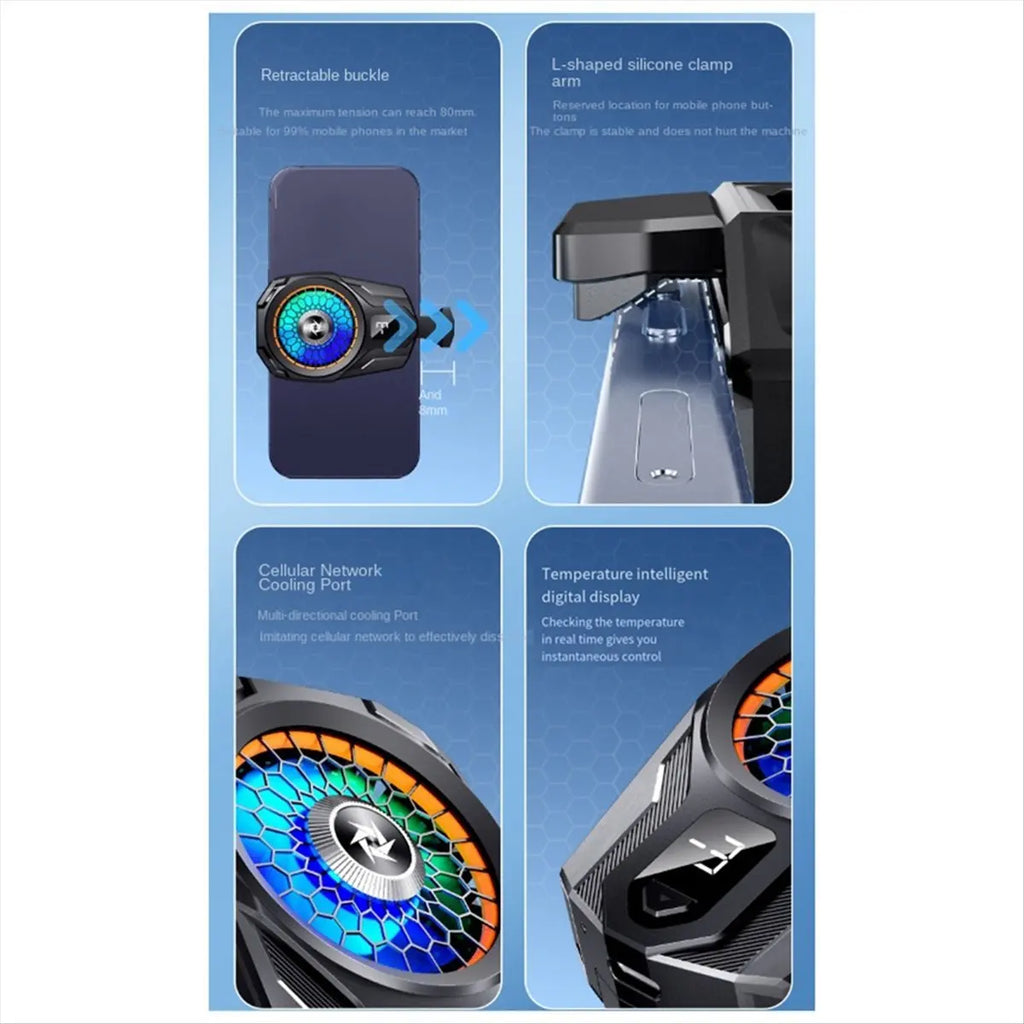 Phone Cooler with Semi-Conductor Cooling Chip Mobile Phone Radiator Rapid Cooling Suitable for Most Mobile Phones B