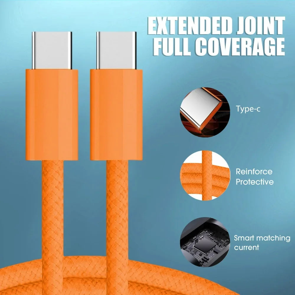 1/2/3m 60W Fast Charging Cable Data Line Type C To Type-C for Iphone 17 Pro Max USBC To C Cable Wire Cord for IPhone 15 16 17