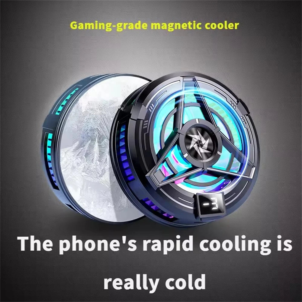 FANGTUOSI Magnetic Phones Cooler Back-Clip 2 in 1 Game Cooler Semiconductor Fast Phone Cooling Fan for IOS Android Phone