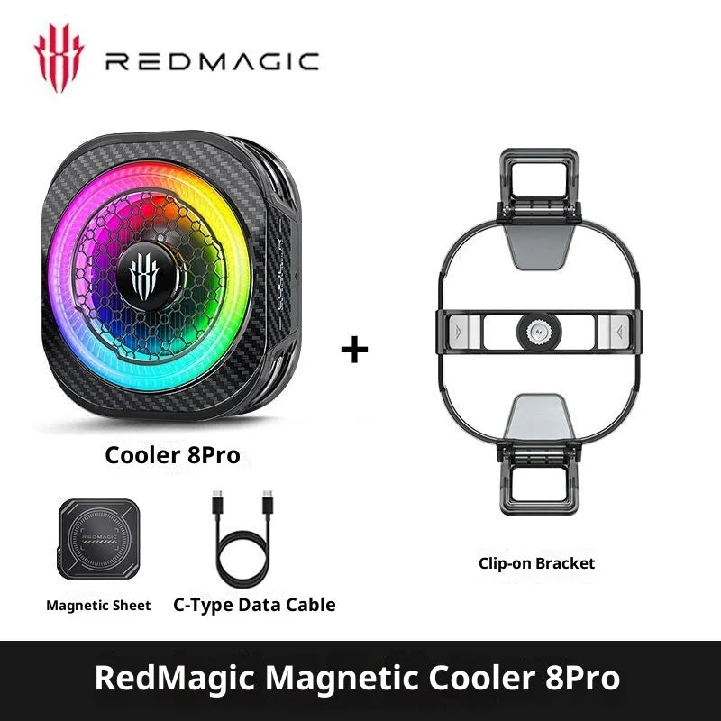 Redmagic 8pro Radiator Magnetic Back Clip Phone Cooler Magnetic Cooling RGB for Phone Black Shark Flydigi Gaming Live Streaming