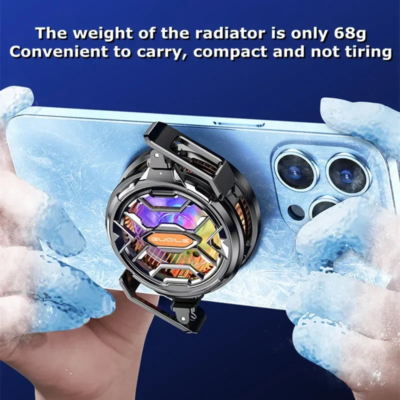 15W Strong Cooling FS03 Semiconductor Mobile Phone Cooler Radiator Magnetic and Rotatable Clip Quit 7 Color lighting Back Clip
