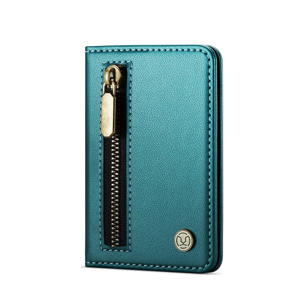 Magnetic Card Holder Wallet for Magnetic Phones & Cases for iPhone 17/16/15/14/13/12 Pro/Max, 4-Slot RFID Blocking Zipper Pocket
