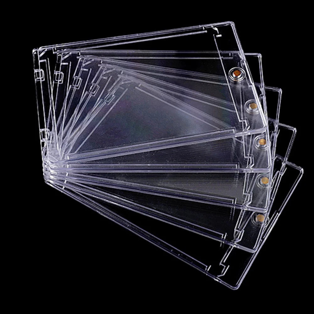 10PCS Magnetic Cards Holder 35PT Hard Plastic Storage Boxes Uv-Resistant Acrylic Card Holders for Collectors Display Box