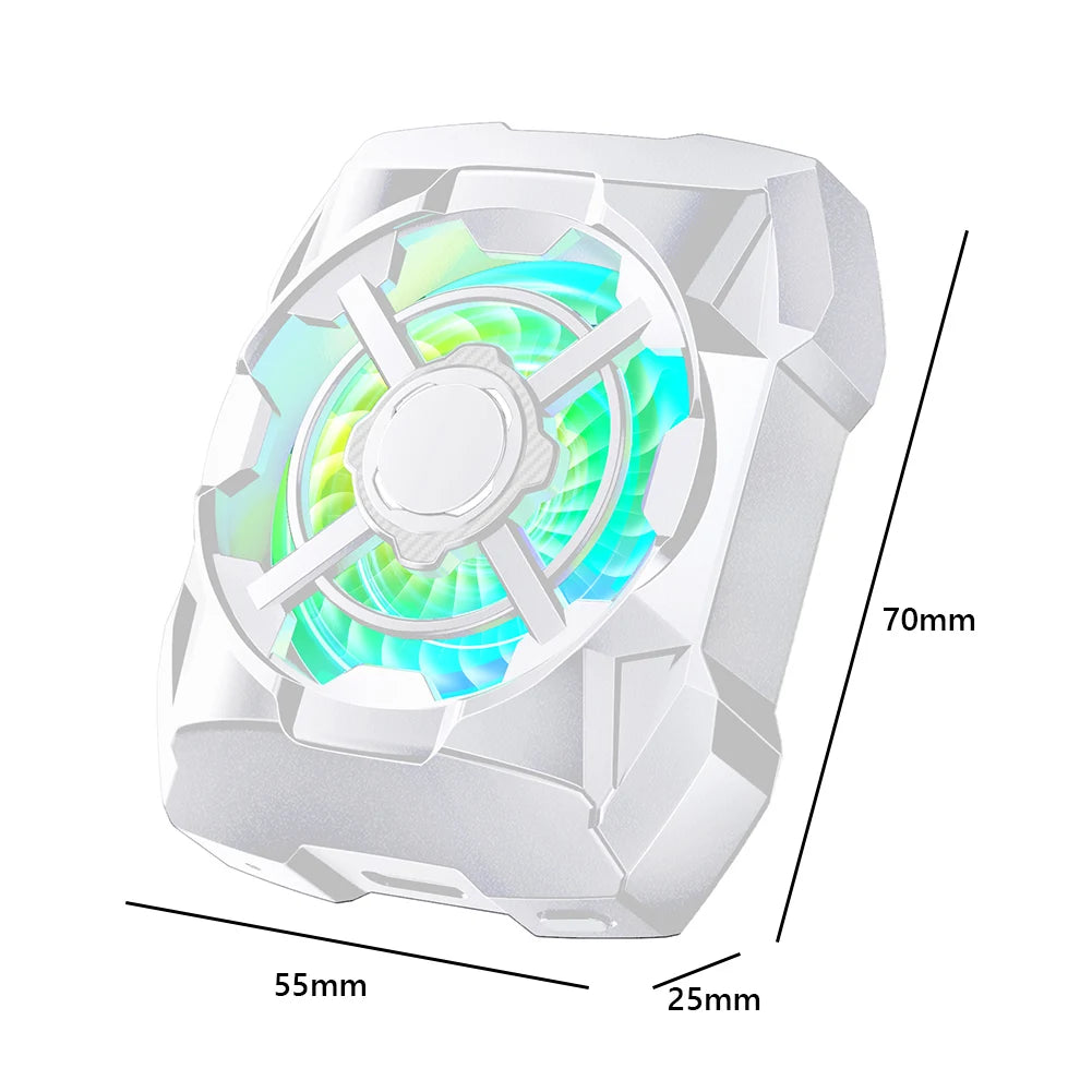 Portable Rechargeable Phone Cooler with Blue Light Wireless Magnetic Mobile Phone Radiator 3 Speeds Adjustable Phone Cooling Fan
