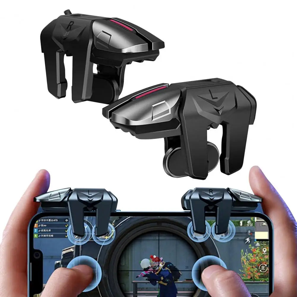 Convenient Mobile Game Triggers Six-finger Linkage Non-slip Game Joysticks Clip Design Mobile Gaming Controller Triggers