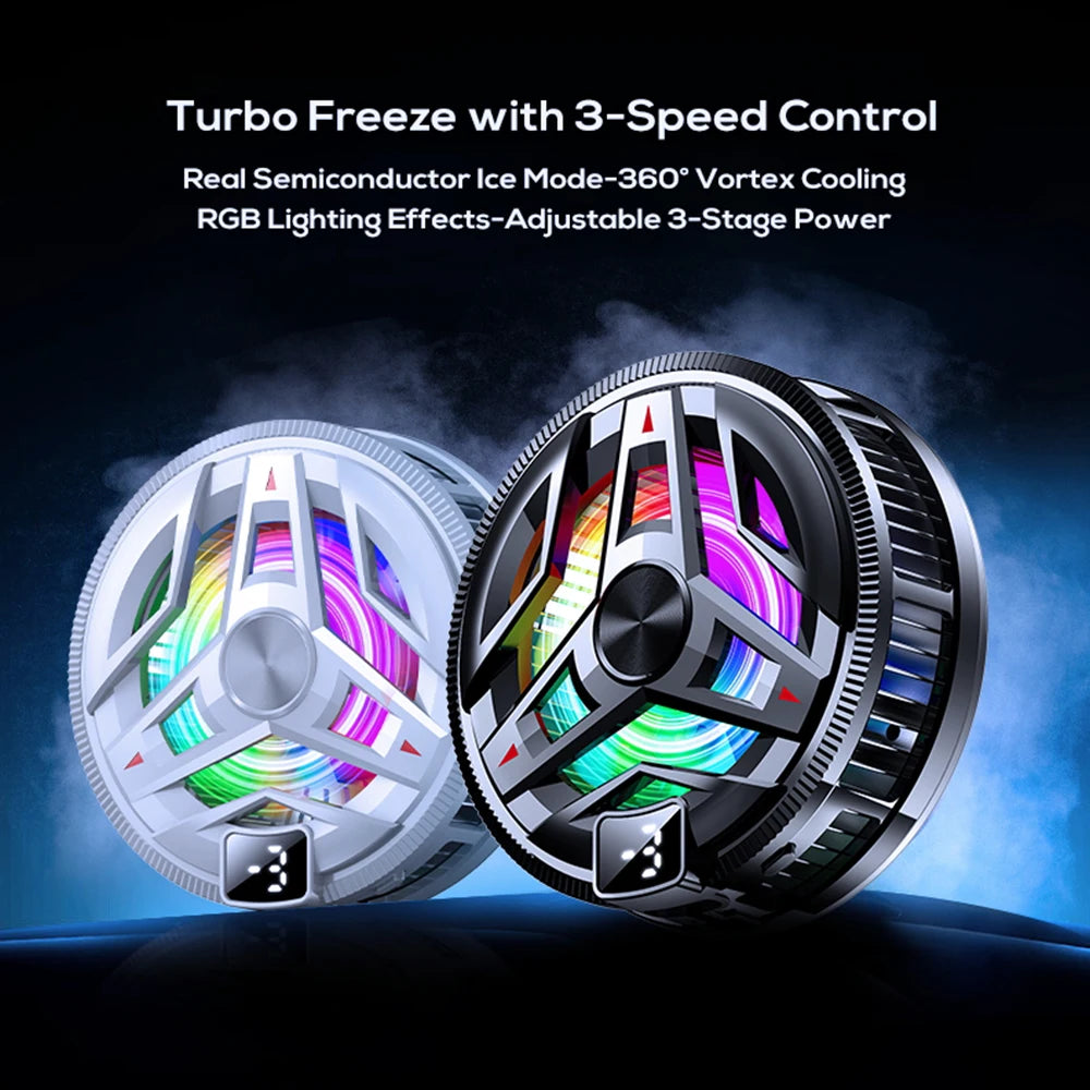 Magnetic Semiconductor Phone Cooler 3 Levels Temperature Control Radiator With RGB Lights Smartphones Universal Accessories
