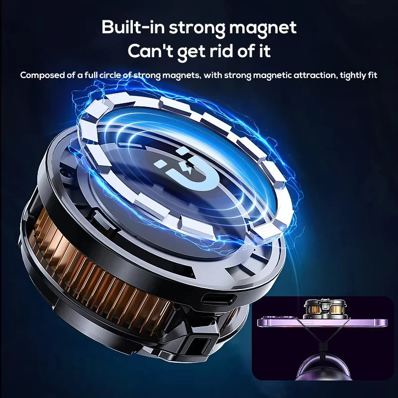 Magnetic Phone Cooler 15W RGB Modes Radiator Cooling For IPhone 15 Pro Android Ipad Genshin Impact Gaming Live Streaming 2 In 1
