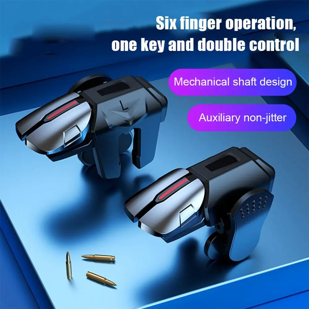 G21 Mobile Phone Game Trigger Gamepad Joystick 6-Finger Aim Shooting L1 R1 Key Button Game Fingertips For PUBG Game Controller