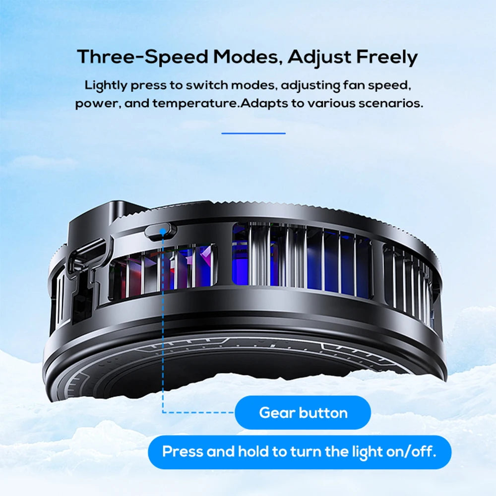 Magnetic Semiconductor Phone Cooler RGB Lights Digital DisplayCooling Fan Freeze Radiator For Gaming Tablet/Live Streaming ﻿