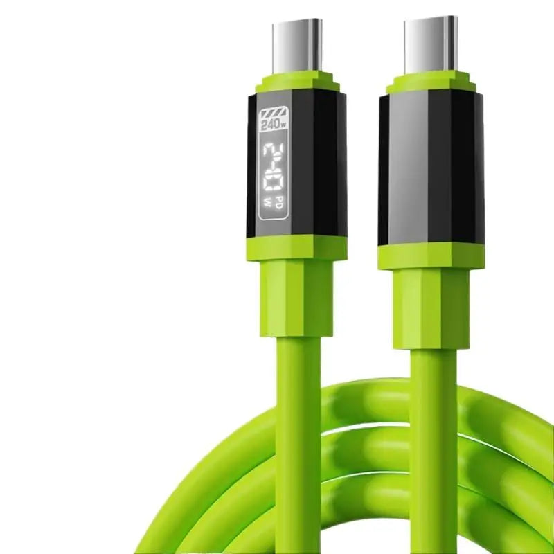 1Pc Fast Charging Cable 240W 1.5m USB Type-C To Type-C Cable With Real-Time Power Display For Mobile Phone Fast Charging Cable