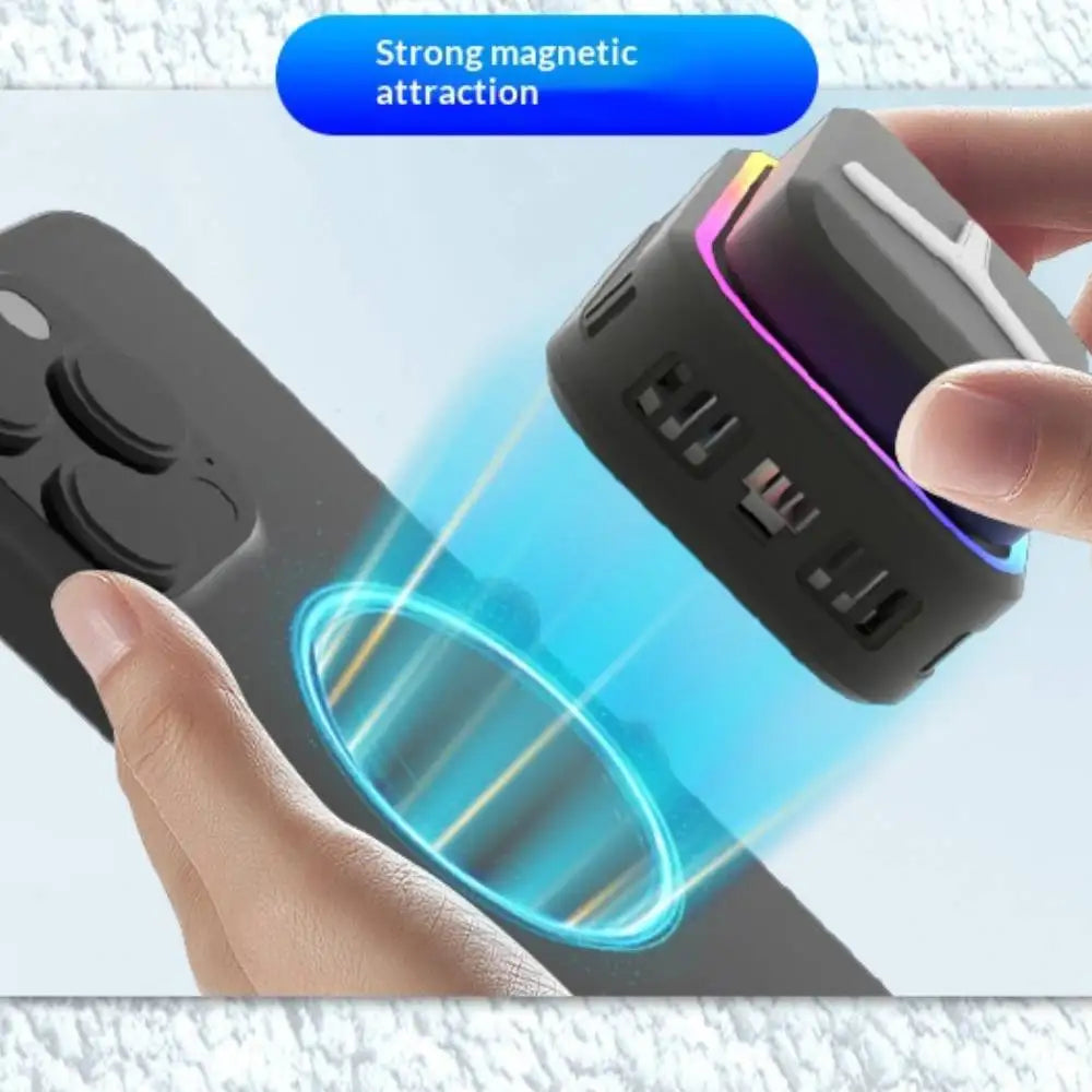 15W Strong Cooling Semiconductor Mobile Phone Radiator Cooler Fan Magnetic Back Clamp   RGB Lighting Radiator for Phones Gaming