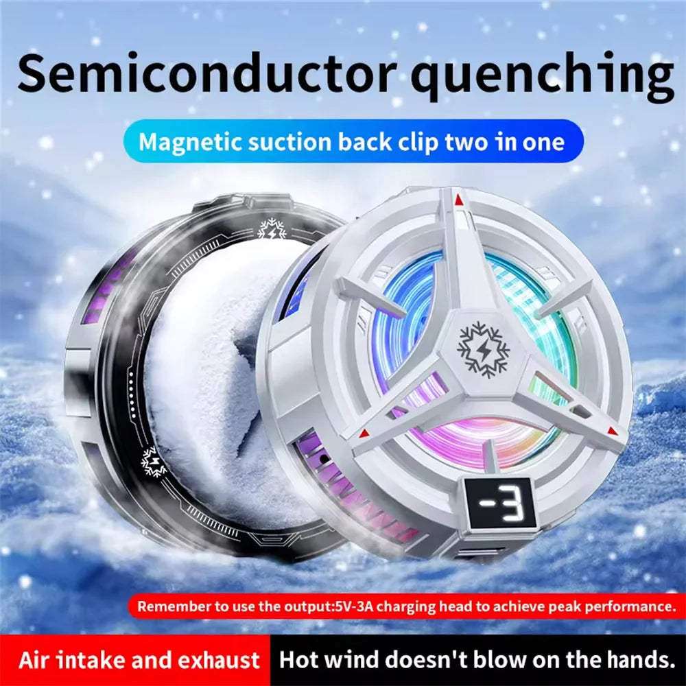 Magnetic Phone Cooler for Gaming with RGB Light - Semiconductor Cooling Fan Compatible with iPhone Magsafe Android & iPad