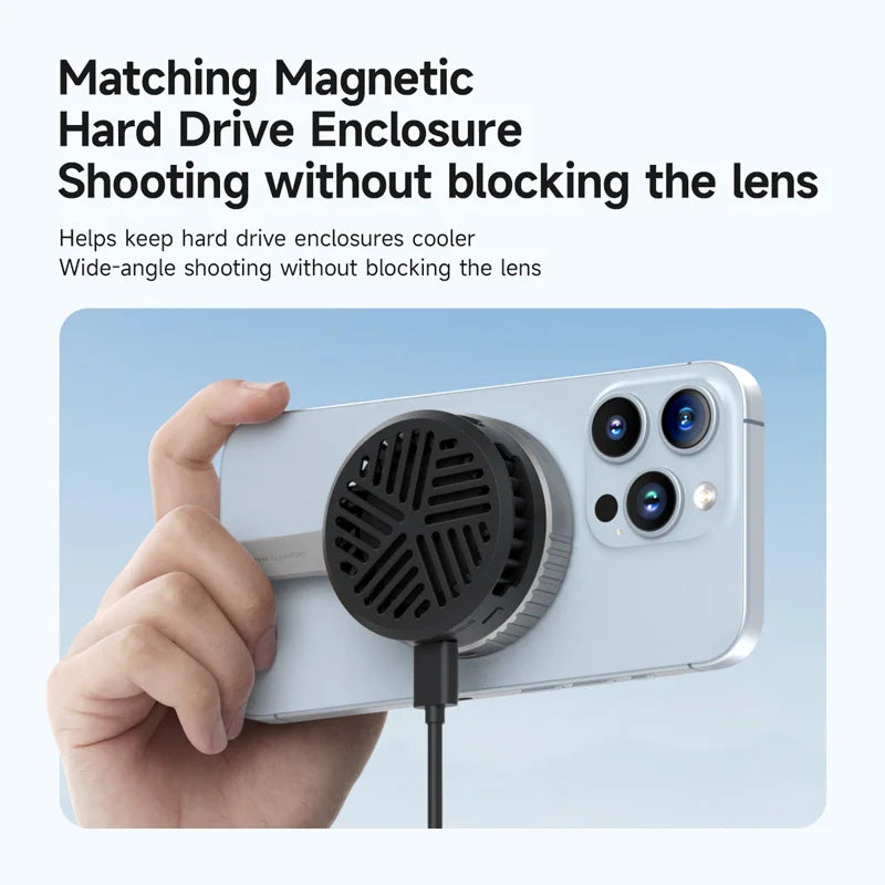 Hagibis Magnetic Cell Phone Cooler Universal Cooling Fan Portable Mobile Phone Radiator for iPhone 17 Pro Gaming Live Streaming