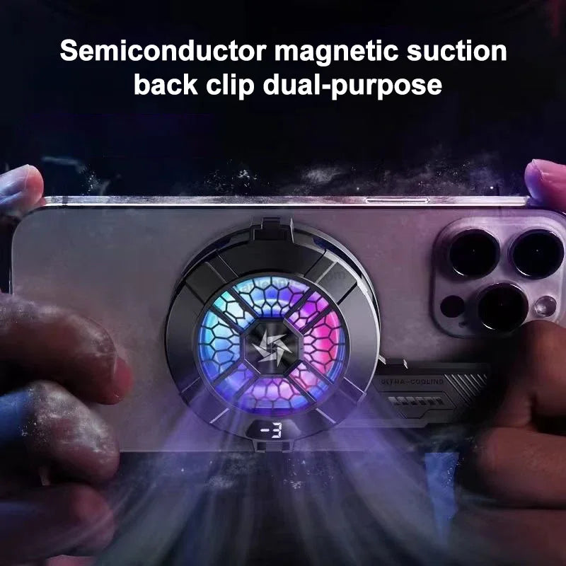 SL33 Mobile Phone Semiconductor Cooler "6"Shaped Semiconductor Cooling Fan Radiator for IOS Android Back-clip Magnetic Heat Sink
