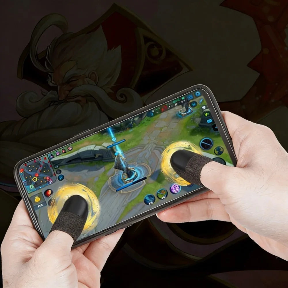 Mobile Gaming Finger Sleeves, Breathable Anti-Sweat Fingertips, Highly Sensitive for PUBG & Mobile Games