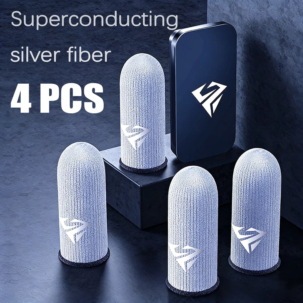 2 Pair Gamer Finger Sleeves Sweatproof Gamer Finger Covers Touch Screen Fingertips Sleeve For Mobile Game