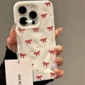 Red Bow Phone Case For IPhone 17 Air 16 15 14 13 12 11 Pro Max Girl Cover  For IPhone 16 15 14 Plus 13 12 11 Case Funda Cover