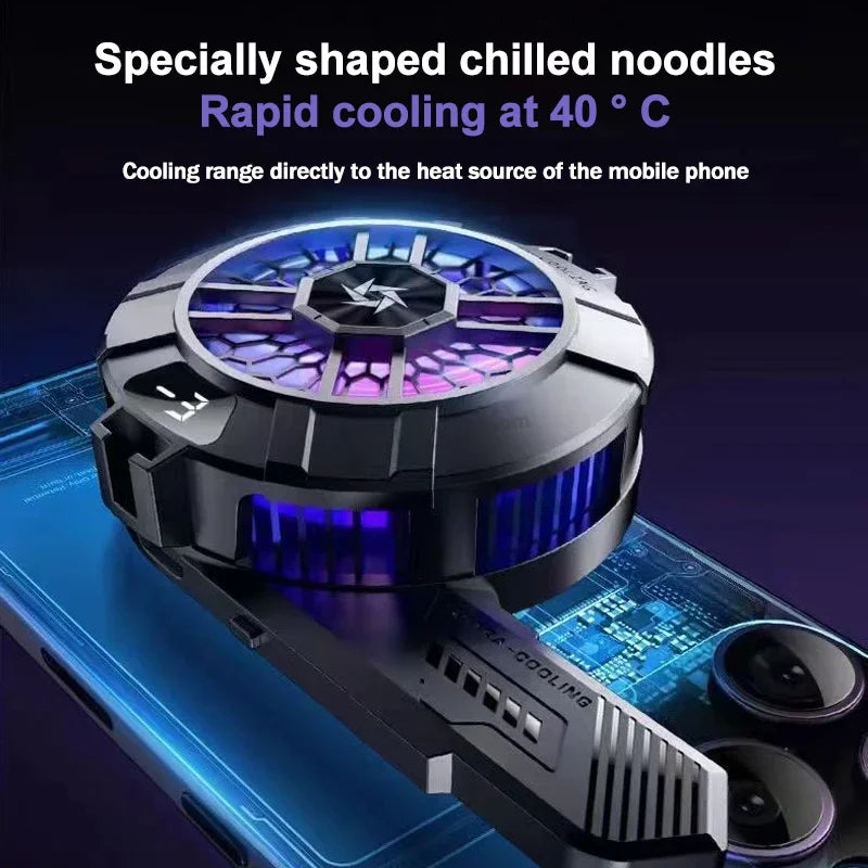 SL33 Mobile Phone Semiconductor Cooler "6"Shaped Semiconductor Cooling Fan Radiator for IOS Android Back-clip Magnetic Heat Sink